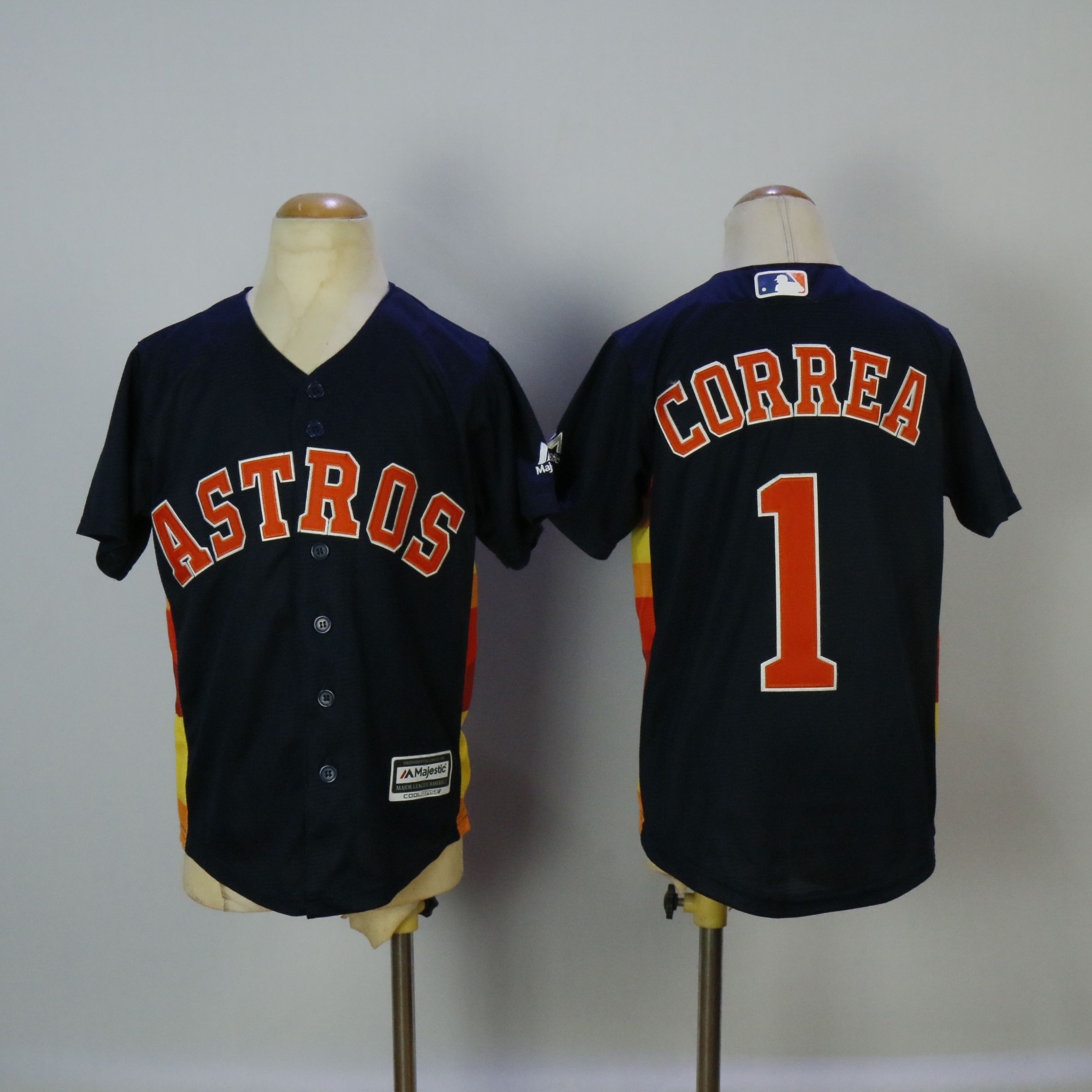 Youth Houston Astros #1 Correa Blue MLB Jerseys->women mlb jersey->Women Jersey